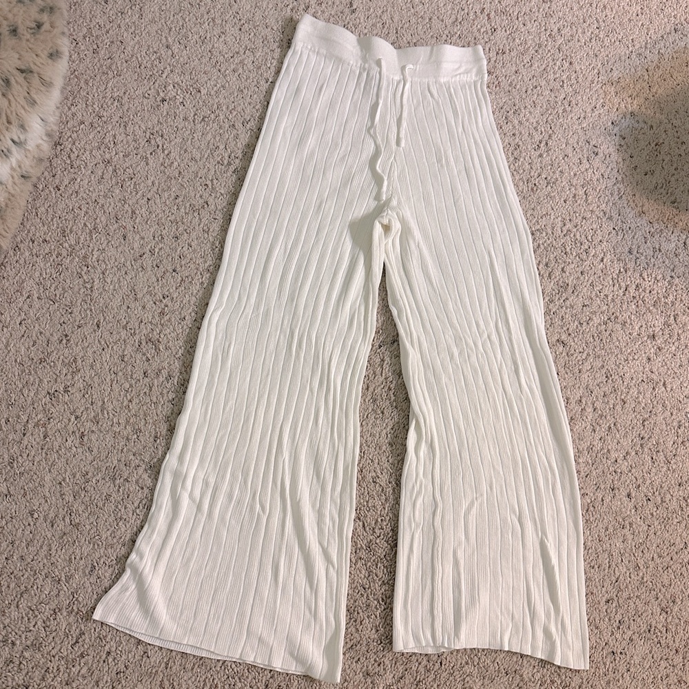 Princess Polly: White Swimsuit Cover Pants S/M